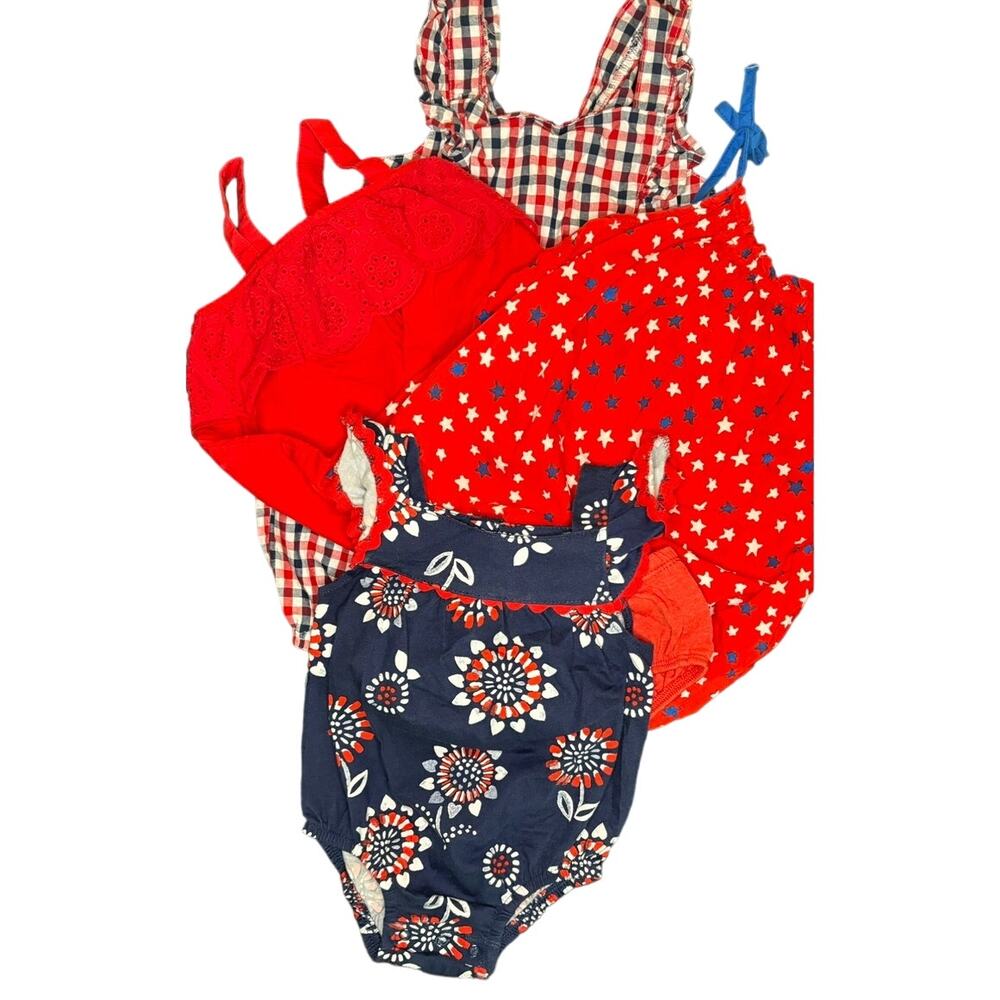 5 Piece Baby Girl Bundle | Patriotic Holiday Bundle | Baby Toddler Sizes 6M -18M